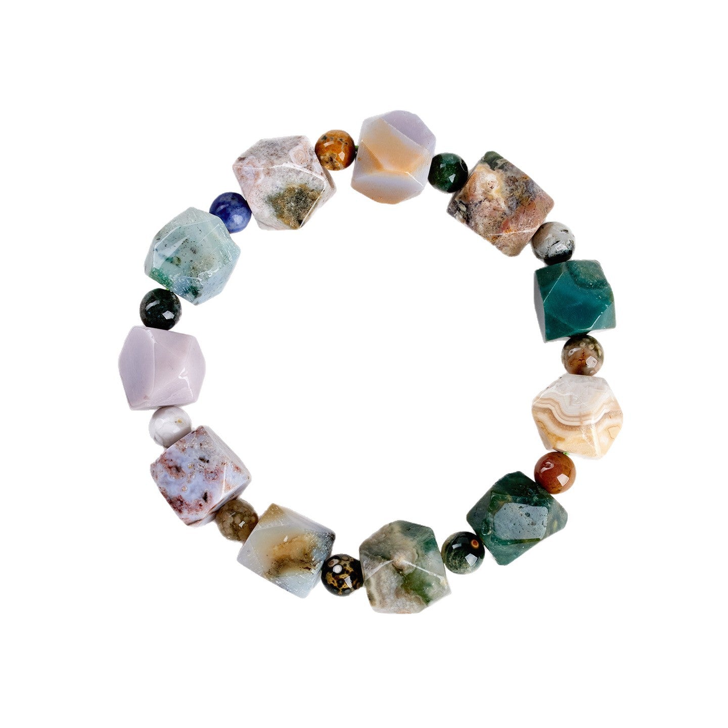Ocean Chalcedony Crystal Bracelet | Natural Irregular Design for Luck & Harmony