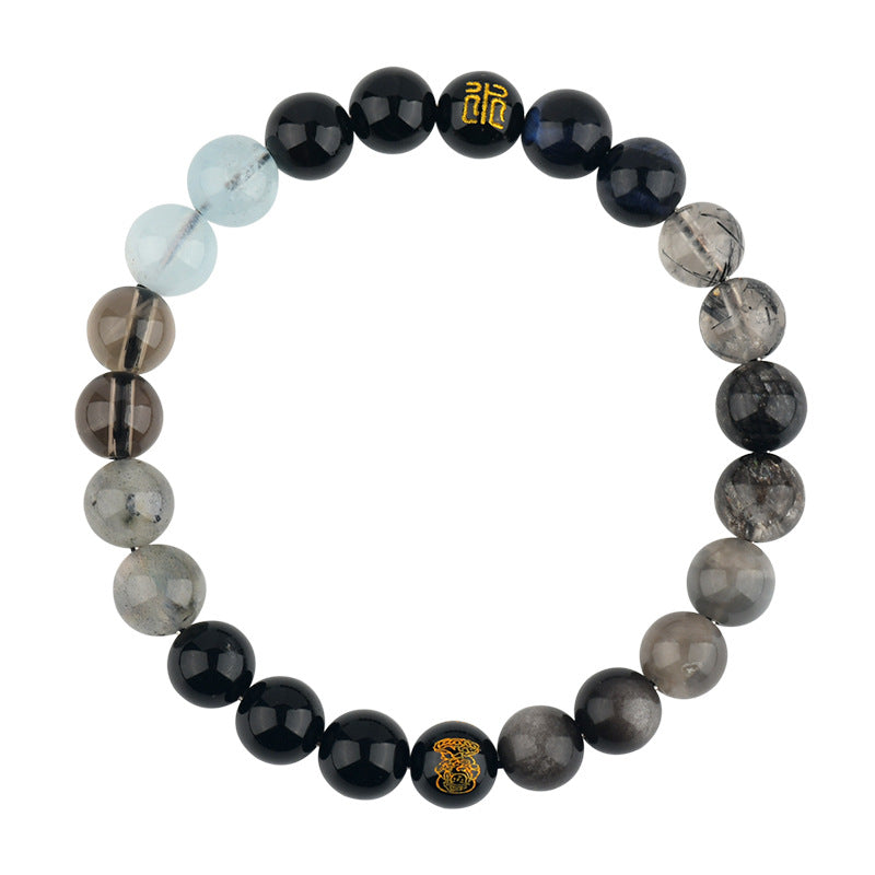 Natural Crystal Five Elements Bracelet - Balance Gold Wood Water Fire Earth Energy Unisex