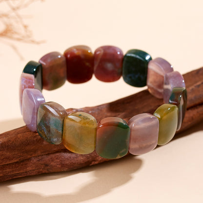 Natural Ocean Chalcedony Crystal Bracelet – Elegant Women's Accessory for Peace and Prosperity