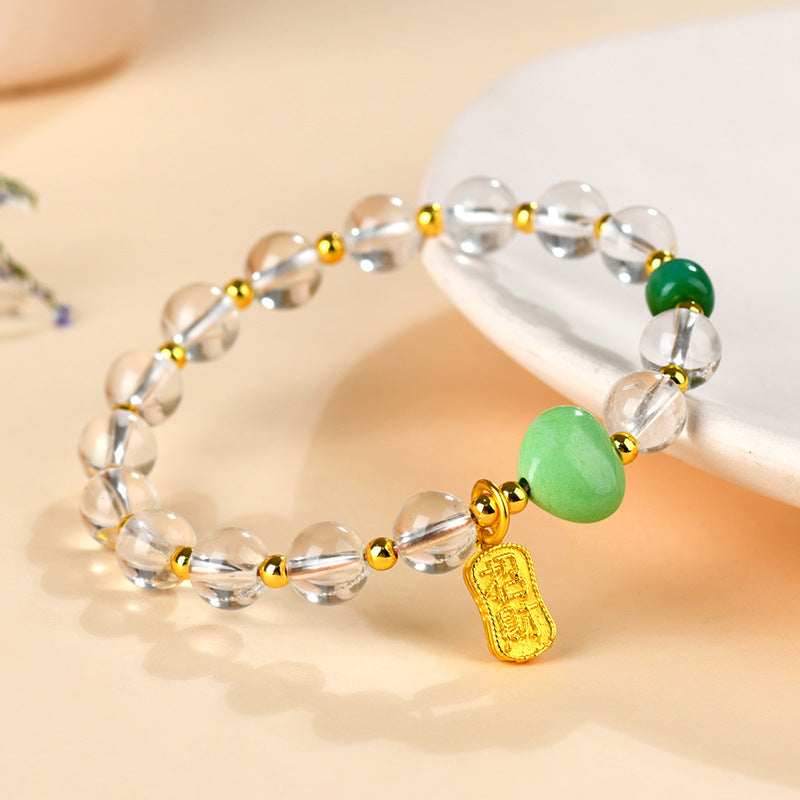 Natural White Crystal Elegant Bracelet | Chinese Style Spiritual Jewelry for Women