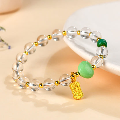 Natural White Crystal Elegant Bracelet | Chinese Style Spiritual Jewelry for Women