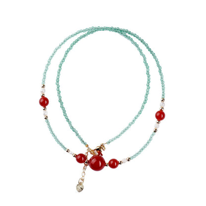 Natural Red Agate Multi-Loop Bracelet for Women | Wealth & Protection Energy Talisman