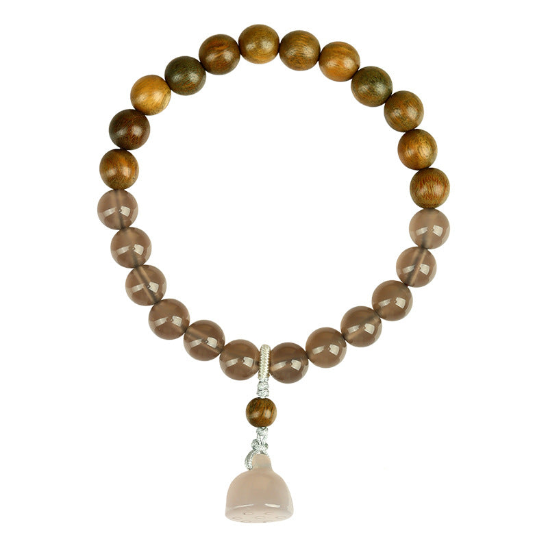 Five Elements Crystal Agate Wooden Bracelet - Balance Energy and Cultural Harmony