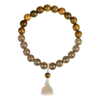 Five Elements Crystal Agate Wooden Bracelet - Balance Energy and Cultural Harmony