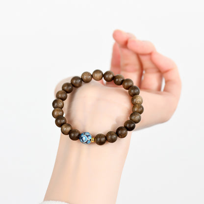 Agarwood Meditation Cloisonné Lotus Bracelet | Spiritual Protection & Zen Energy for Couples