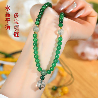 Crystal Five Elements Harmony Necklace | Balance Energy & Attract Fortune Beaded Chain