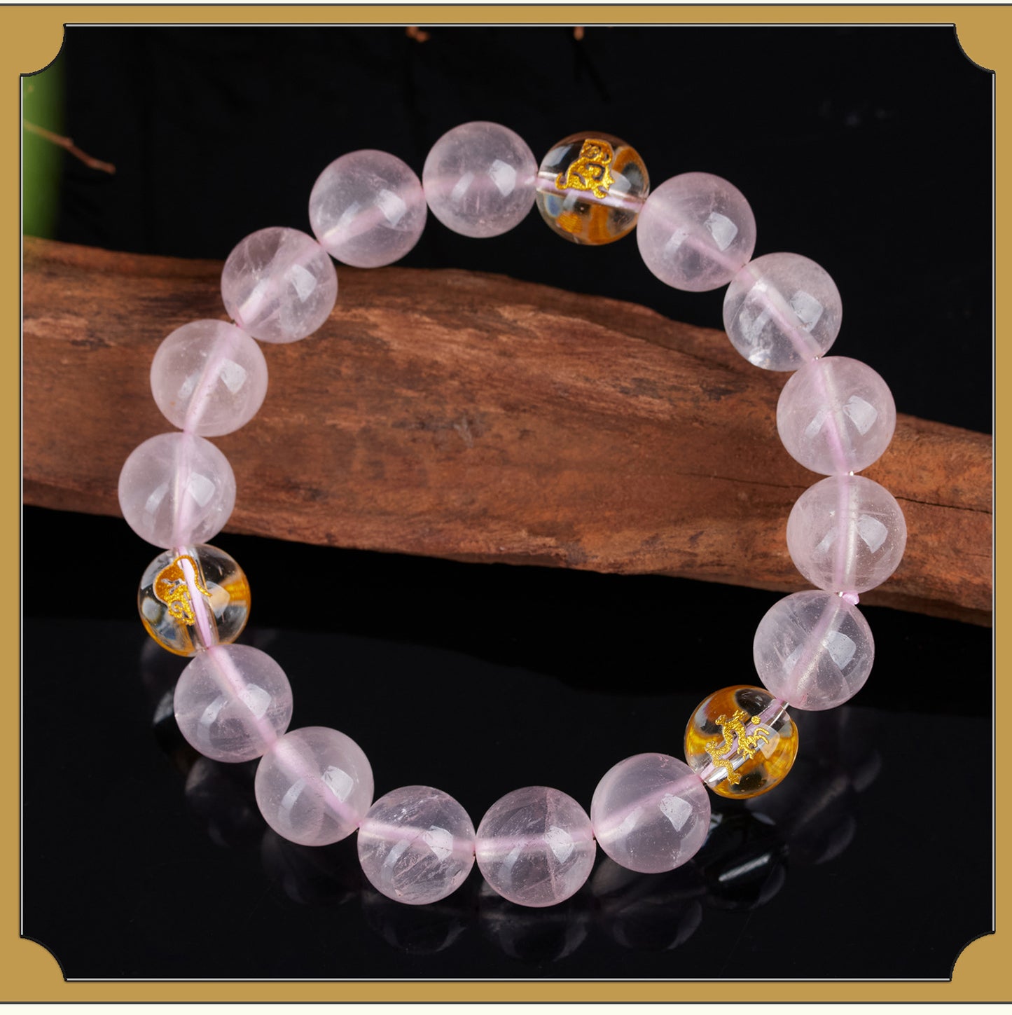 Natural Pink Crystal Three-in-One Zodiac Bracelet for Women - Starlight Harmony & Love Energy
