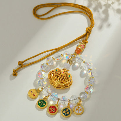 Five-Way God of Wealth Ruyi Lock Abacus Car Pendant - Prosperity and Protection Talisman