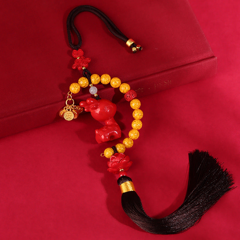 Natural Raw Cinnabar High Content Peace Car Pendant | Imperial Red Sand Custom Amulet