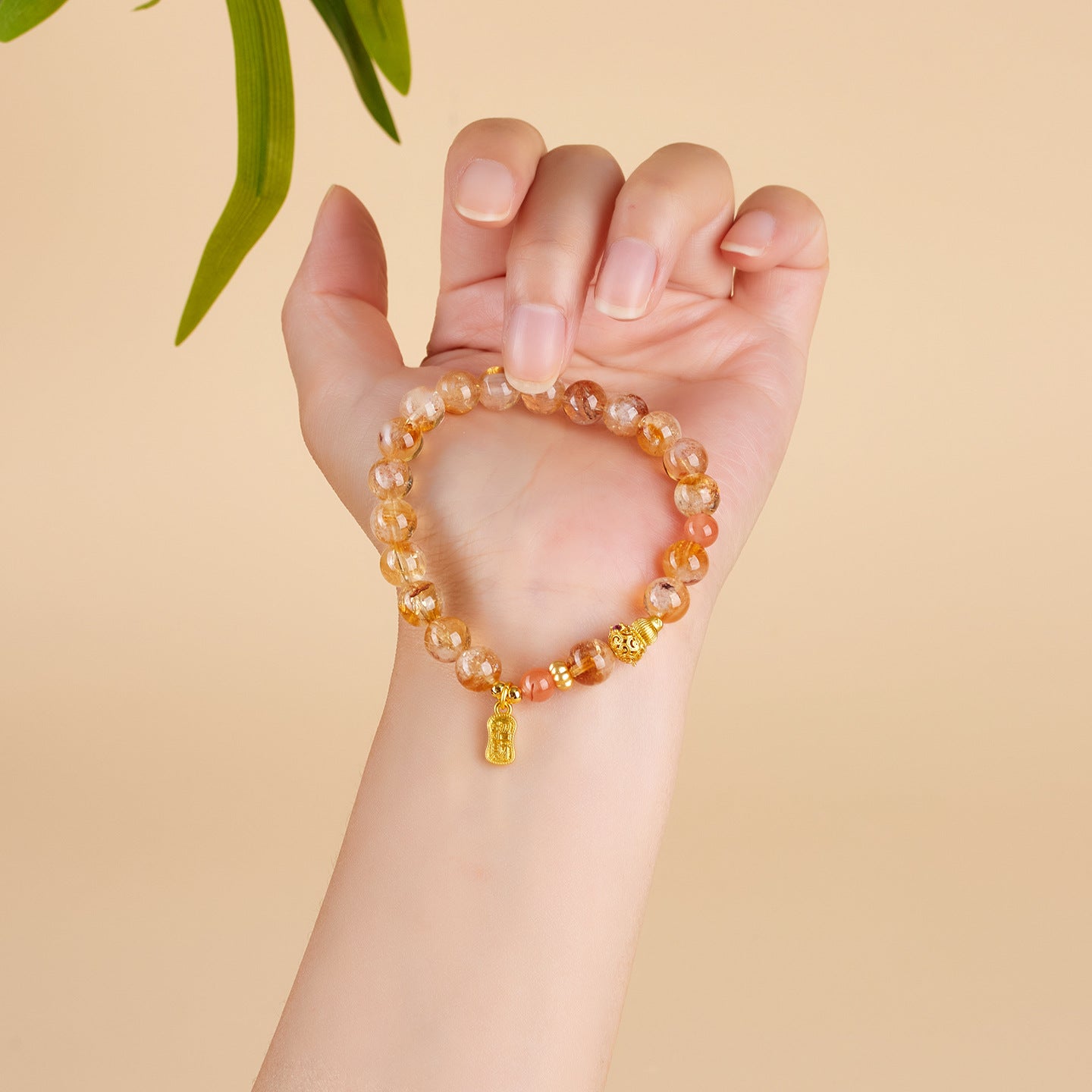 Natural Crystal Yellow Pagoda Southern Red Agate Lucky Bracelet - Women's Fashion Spiritual Jewelry