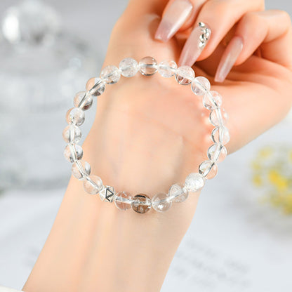 Natural Multi-Gem White Crystal Zodiac Guardian Bracelet｜Energy Stone for Protection & Harmony