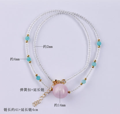 Natural White Crystal Purple Spodumene Adjustable Necklace | Spiritual Energy & Elegant Design