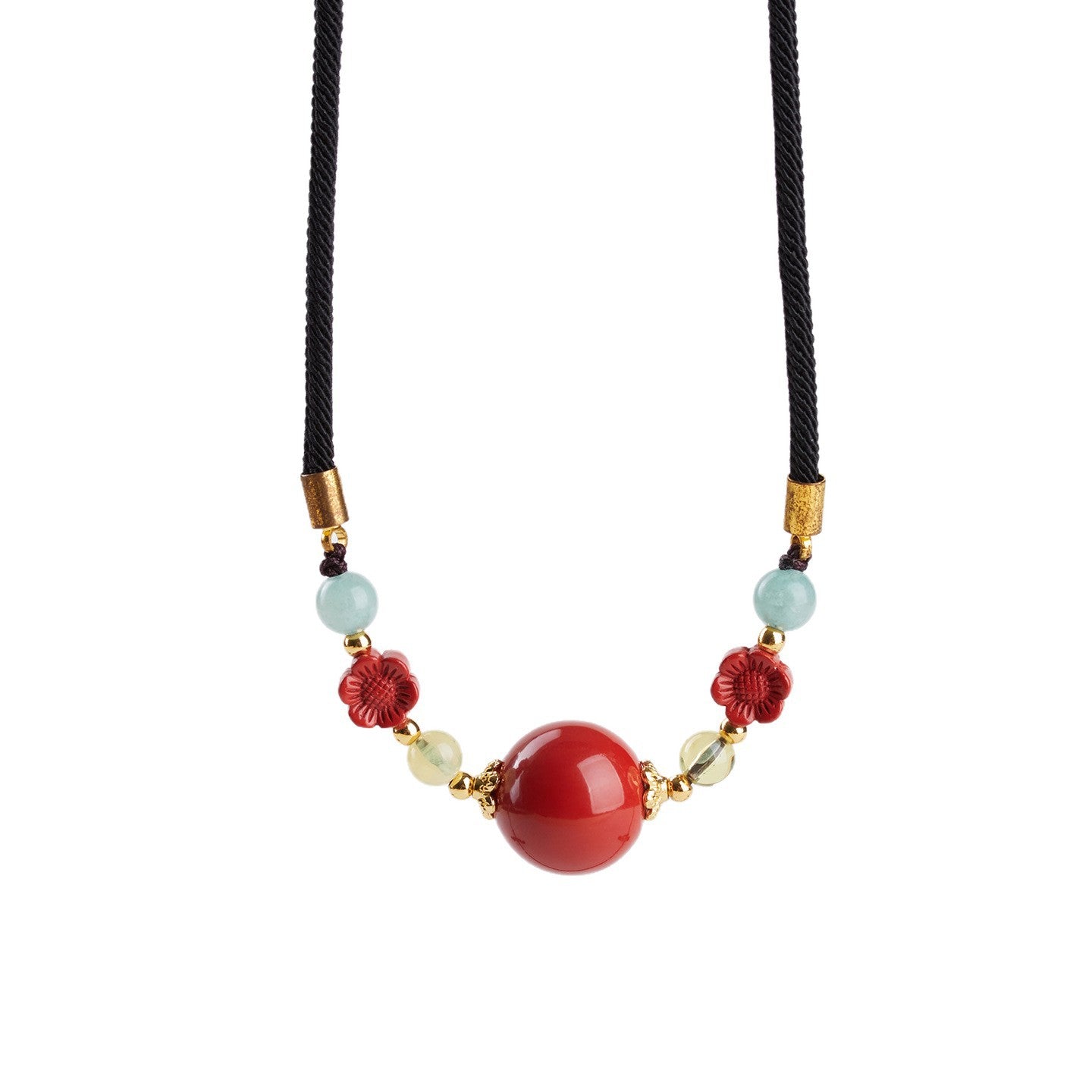 Imperial Red Cinnabar Fortune Bead Necklace | Wealth & Protection Amulet