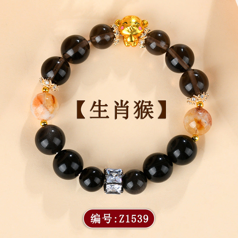 Twelve Zodiac Natural Crystal Multi-Gem Bracelet - Cosmic Harmony & Fortune Attractor