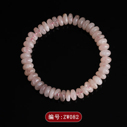 Pink Morganite Single Circle Bracelet | New Chinese Style Love & Fortune Energy