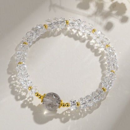Natural White Crystal Zodiac Guardian Bracelet | Energy Stone for Protection & Harmony