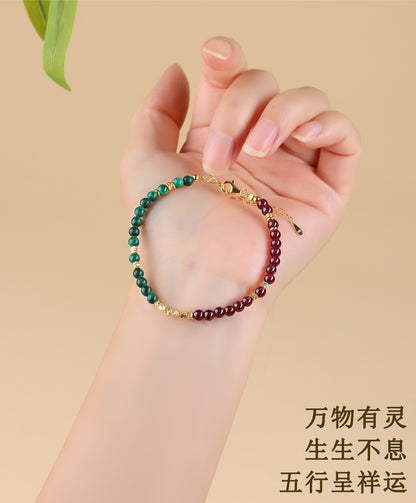 Five Elements Crystal Bracelet with S925 Silver - Balance Energy & Harmony for Women