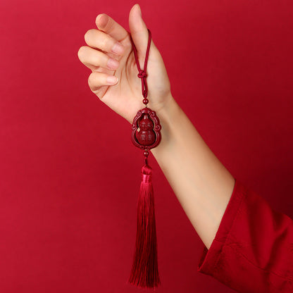 Natural Purple Gold Sand Gourd Car Hanging for Wealth Prosperity and Happiness