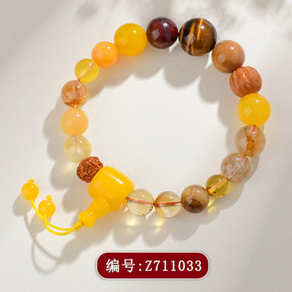 Eighteen Seeds Crystal Five Elements Balance Bracelet - Earth Replenishment for Men & Women