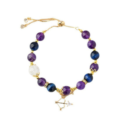 Sagittarius Amethyst Crystal Bracelet - Romantic Zodiac Light Luxury Jewelry for Women