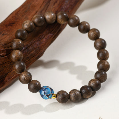 Agarwood Meditation Cloisonné Lotus Bracelet | Spiritual Protection & Zen Energy for Couples