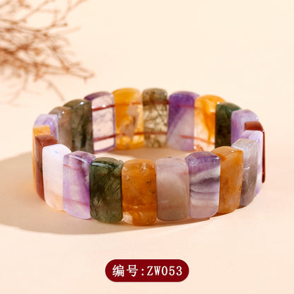 Natural Crystal Colorful Handmade Bracelet - Elegant Women's Feng Shui Energy Jewelry