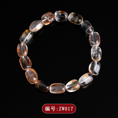 Natural Crystal Glue Flower Irregular Single Circle Bracelet - Women's Elegant Spiritual Accessory