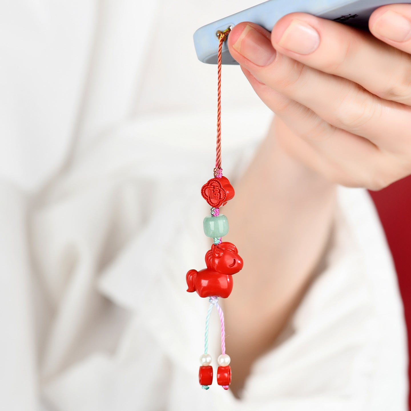 Natural Imperial Red Cinnabar Zodiac Horse Pendant - Feng Shui Protection & Good Luck Charm