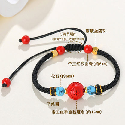 Imperial Red Sand Success Bracelet | Feng Shui Wealth & Protection Amulet