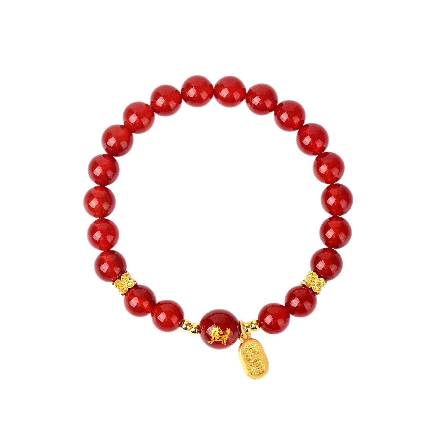 Natural Red Agate Zodiac Bracelet - Chinese Style Protection & Luck Charm for Women