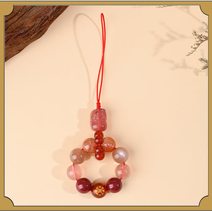 Crystal Five Elements Pixiu Keychain - Fire Energy Boost & Wealth Attraction Chinese Style Pendant