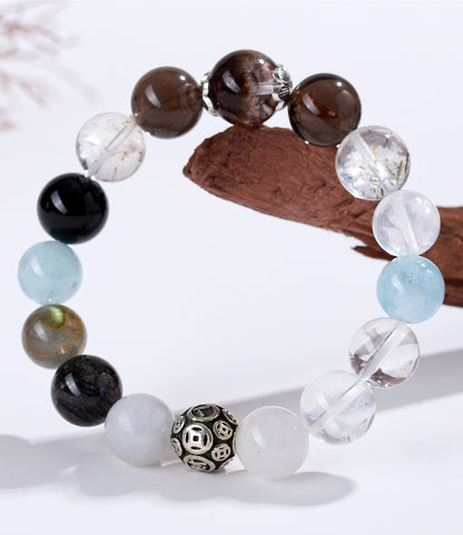Natural Crystal Five Elements Harmony Bracelet - Balance Energy & Good Luck Charm