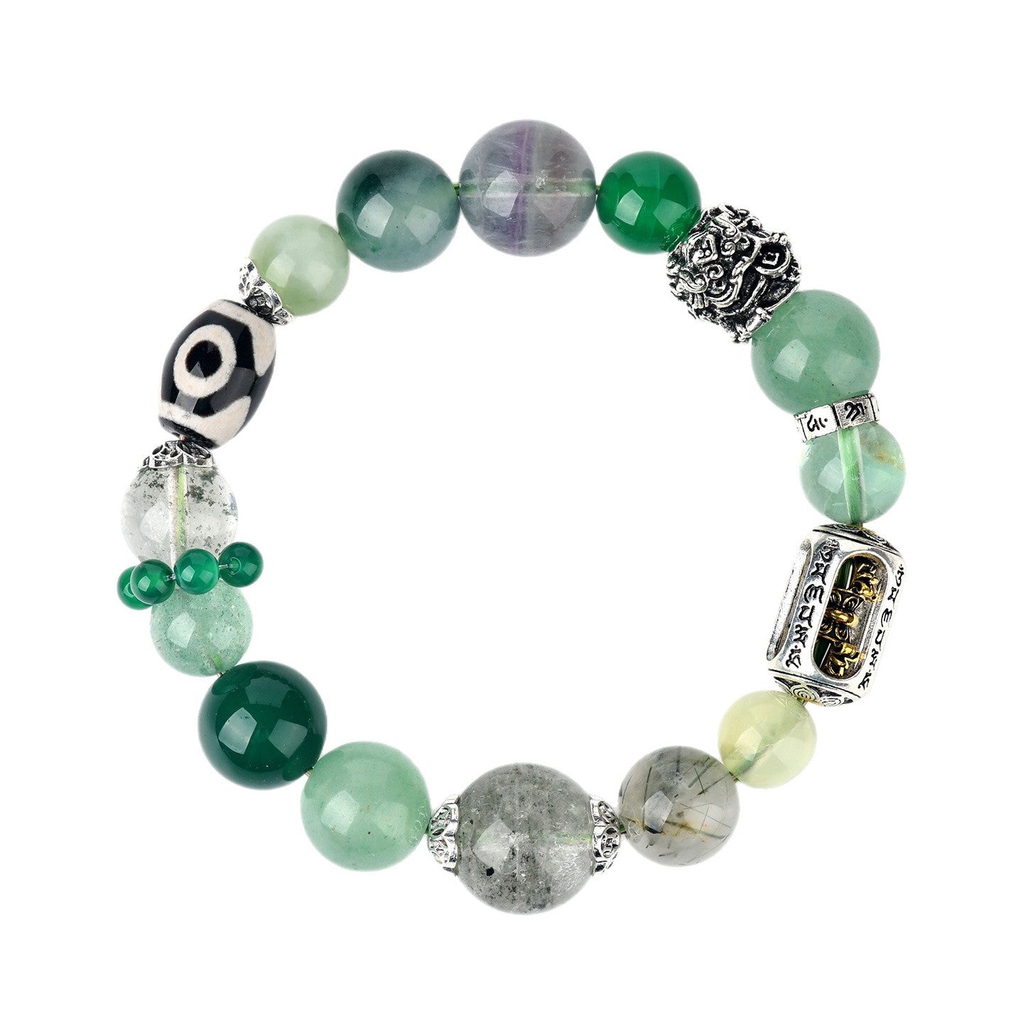 Natural Crystal Five Elements Bracelet - Balance Gold Wood Water Fire Earth Energies for Harmony