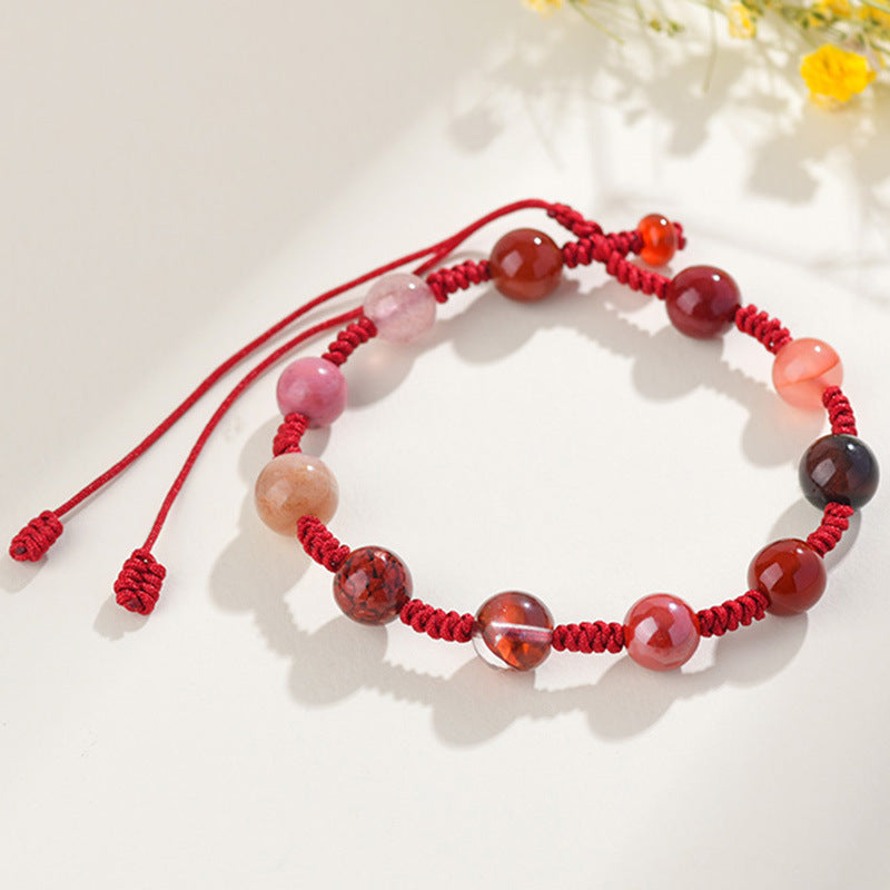 Natural Crystal Five Elements Energy Balance Bracelet - Harmony of Gold Wood Water Fire Earth