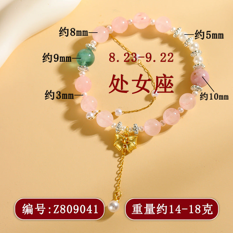 Natural Crystal Zodiac Bracelet - Mystical Astrological Jewelry for Women's Empowerment