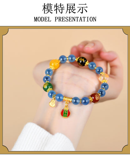Sweet Heart Agate Five-Way Wealth God Bracelet | Wealth Attraction & Spiritual Protection Amulet