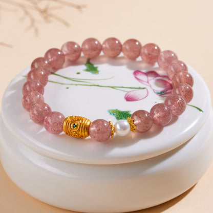 Strawberry Crystal Love Bracelet | Attract Romance & Harmony Energy