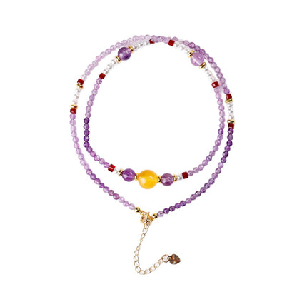Natural Amethyst Collarbone Necklace | Spiritual Elegance & Positive Energy Charm