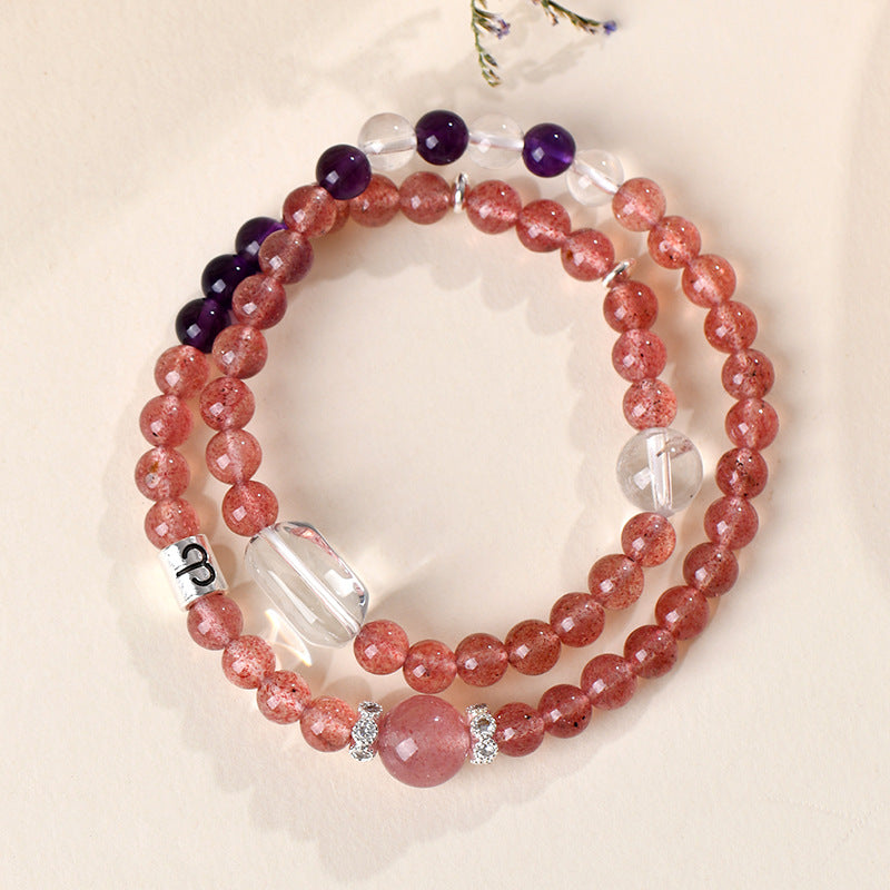 Natural Crystal Zodiac Bracelet | Multi-Gemstone Protection & Luck Charm for Women