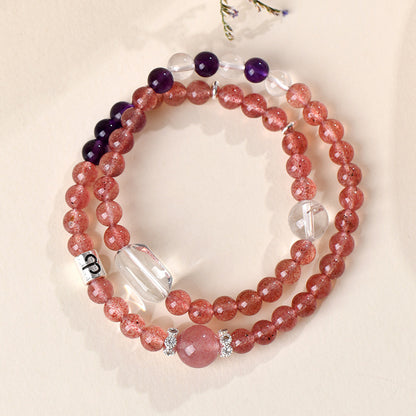 Natural Crystal Zodiac Bracelet | Multi-Gemstone Protection & Luck Charm for Women