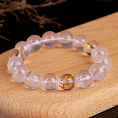 Natural Pink Crystal Three-in-One Zodiac Bracelet for Women - Starlight Harmony & Love Energy