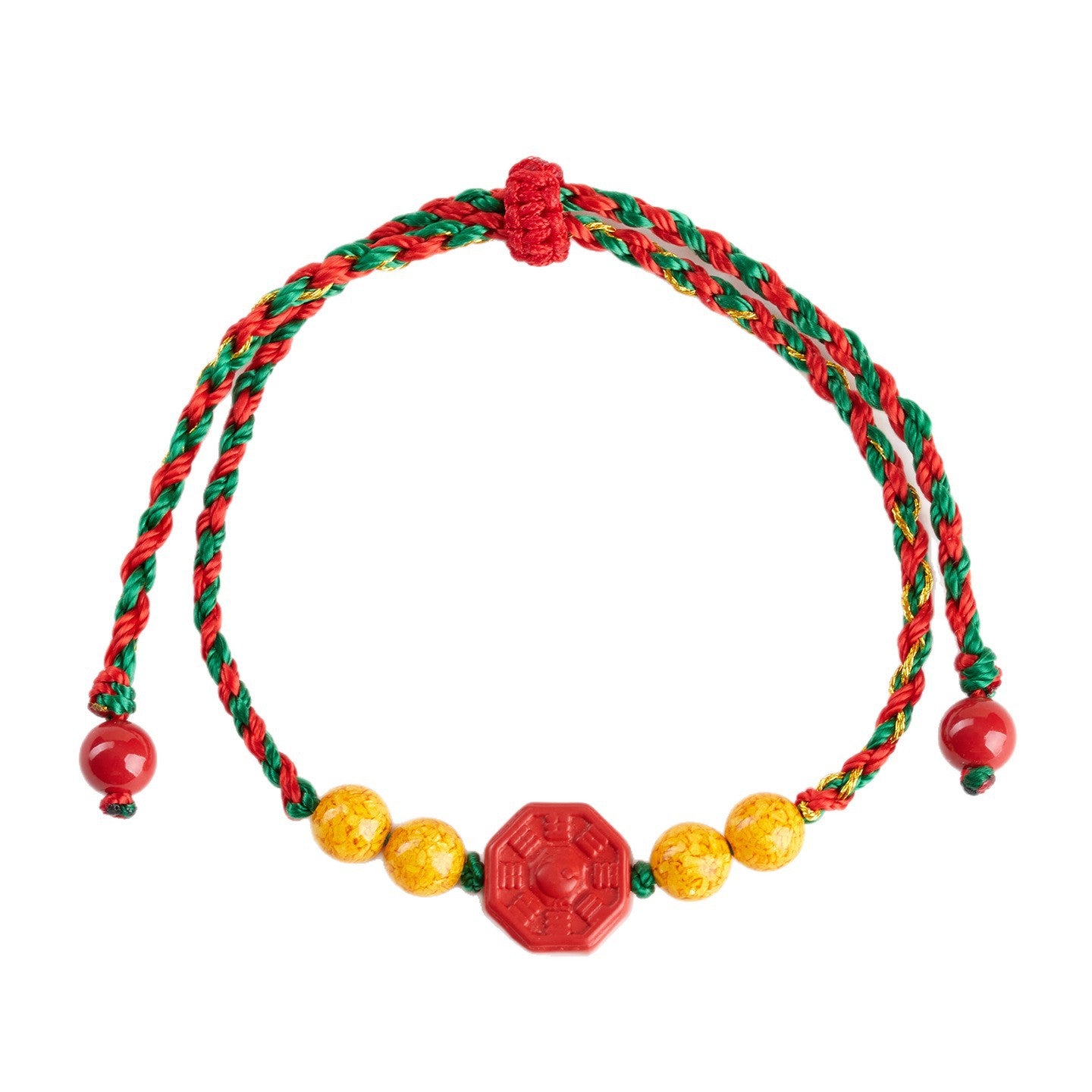 Natural Imperial Red Cinnabar Tai Chi Bagua Bracelet - Spiritual Protection and Balance for Men and Women
