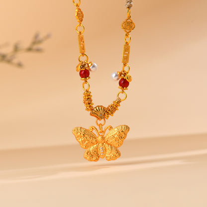 Golden Butterfly Pendant Necklace | Transformation Charm & Elegant Fashion Jewelry