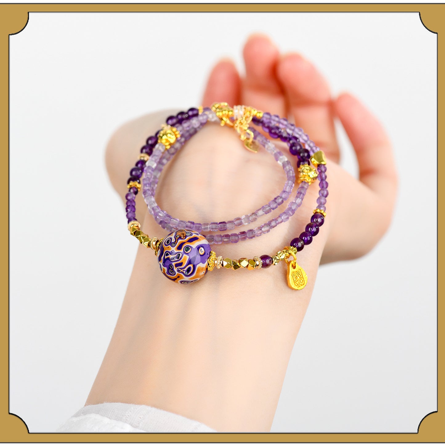 Natural Lacquer Five Elements Crystal Multi-Circle Bracelet & Necklace | Spiritual Balance Energy