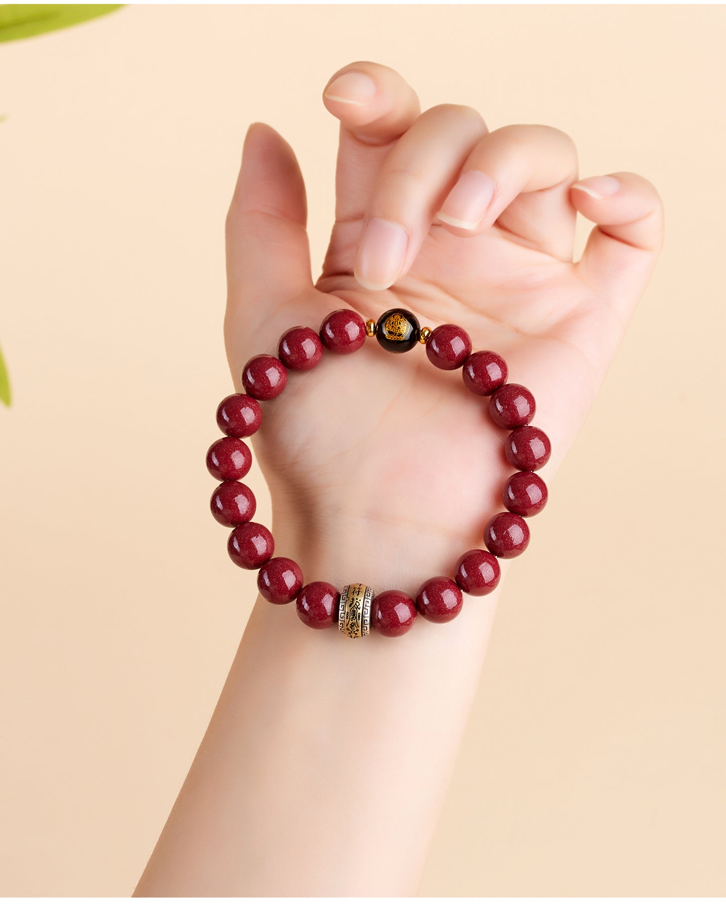 Purple Gold Cinnabar Six-Word Mantra Zodiac Bracelet - Spiritual Protection for Men & Women