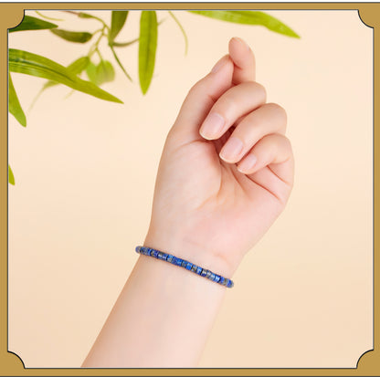 Natural Crystal Tourmaline Amazonite Straight Cut Tablet Bracelet - Spiritual Harmony & Protection