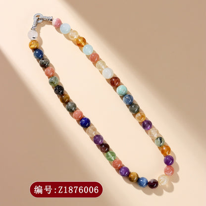Natural Multi-Gemstone Crystal Collarbone Necklace | Mystical Energy & Fashion Elegance