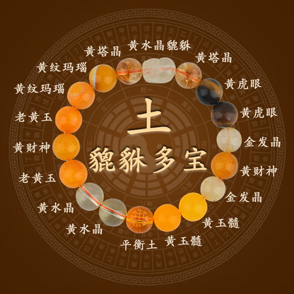 Five Elements Pixiu Wealth Crystal Bracelet | Natural Stone for Couples Balance & Prosperity