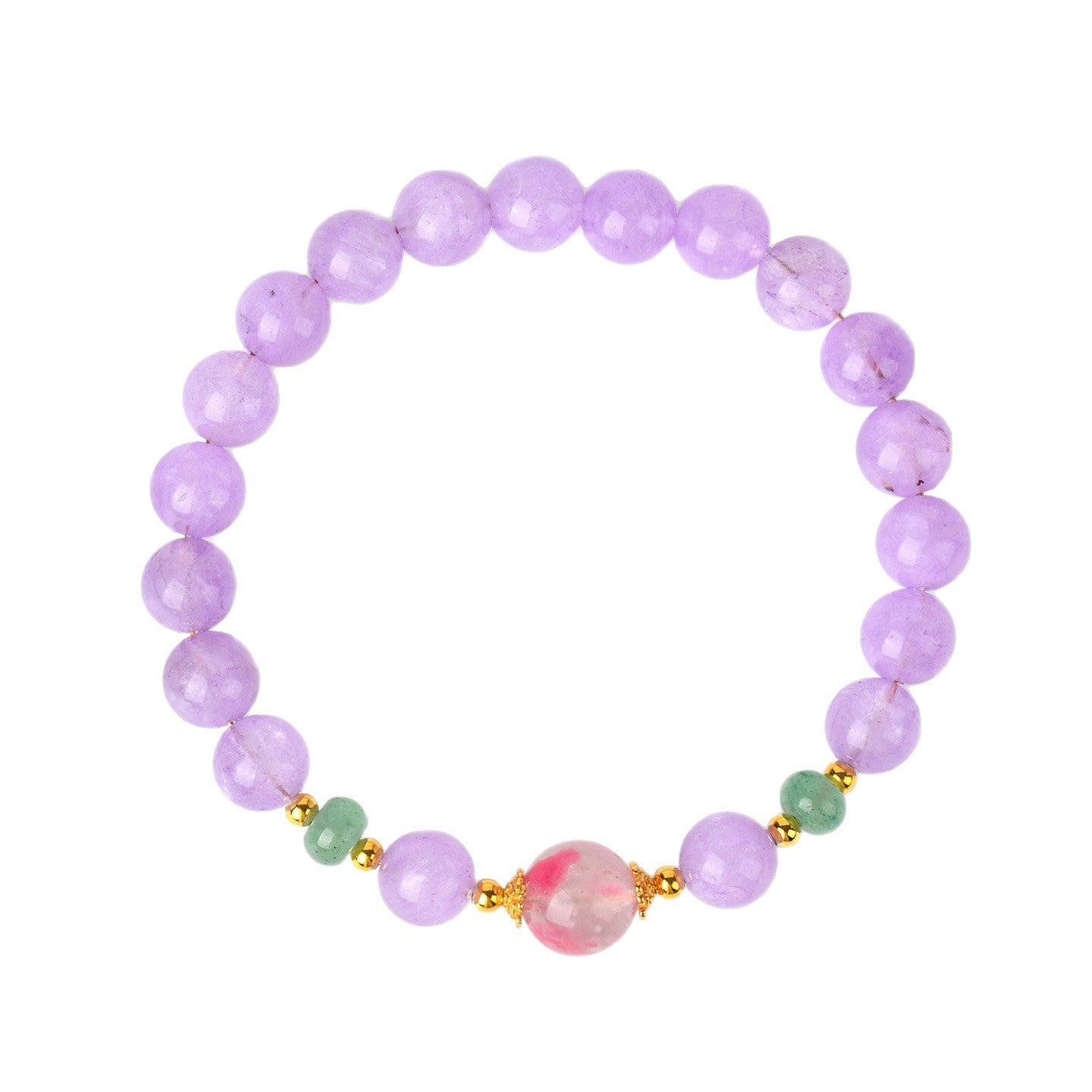Lavender Amethyst Rose Quartz Love Bracelet | Spiritual Harmony & Romantic Energy