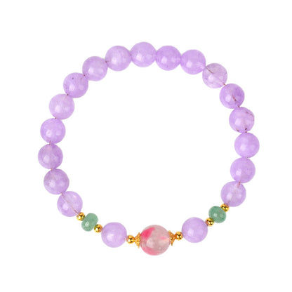 Lavender Amethyst Rose Quartz Love Bracelet | Spiritual Harmony & Romantic Energy